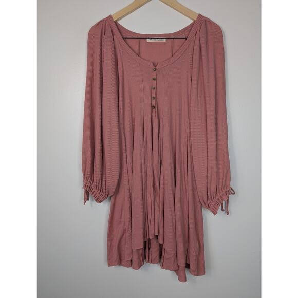 Free People We The Free Pink Winter Sun Ribbed Tunic - Picture 2 of 10